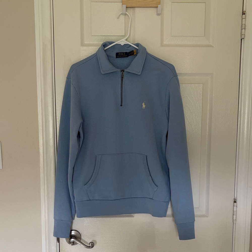 Polo by Ralph Lauren Men's Sky Blue Zip-Up Sweater